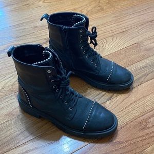 Black combat boots